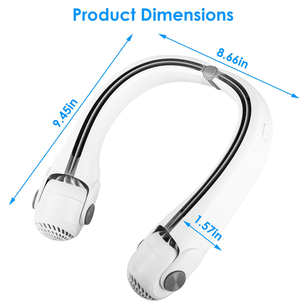 Portable Neck Hanging Fan Hands-free Cooling Personal Fan With 3 Speeds 360 Degree Air Flow Adjustable Neck Width - Nook & Nest
