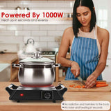 Portable Electric Hot Plate – 1000W Single Burner, 5 Heat Settings - Nook & Nest