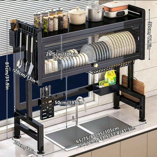 2-Tier Dish Drying Rack with Drainboard, Multiple Sizes - Nook & Nest