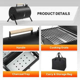 Portable Charcoal Grill – Dual-Sided Tabletop BBQ, 1kg, Black, Camping - Nook & Nest
