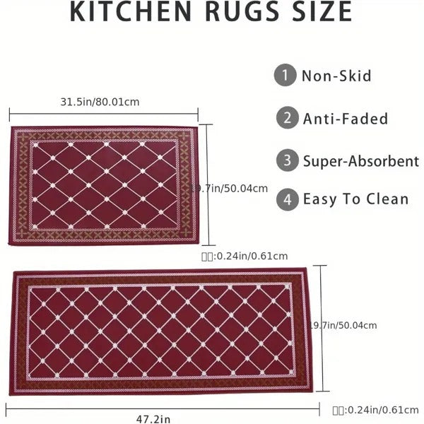 Kitchen Mat Cushioned Kitchen Mat Non-Skid Waterproof Kitchen Rug - Nook & Nest
