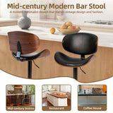 Adjustable Swivel Bar Stools – Set of 2, 360° Swivel, Backrest, Height - Nook & Nest