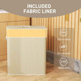 Double Bamboo Laundry Hamper with Lid – 2×13.2 Gal Sections, Removable - Nook & Nest