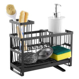 2-Tier Kitchen Sink Organizer Caddy – Rotating Drain Spout, Sponge & B - Nook & Nest