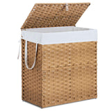 Woven Rattan Laundry Basket with Lid – 90L or 110L, Foldable, Removabl - Nook & Nest