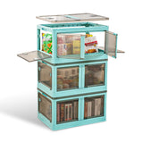 Foldable Storage Bins with Lid – 3-Pack, 4-Door Access (Top & Front), Nook & Nest