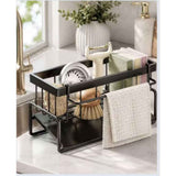 2-Tier Kitchen Sink Organizer Caddy – Rotating Drain Spout, Sponge & B - Nook & Nest