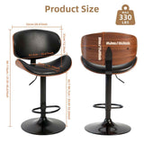 Adjustable Swivel Bar Stools – Set of 2, 360° Swivel, Backrest, Height - Nook & Nest