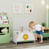 Kids Toy Storage Chest with Safety Hinges – Slow-Close Lid, Flat Lid S - Nook & Nest