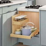 2-Tier Wood Cabinet Organizer – Left-Hand, Ball-Bearing Full-Extension - Nook & Nest