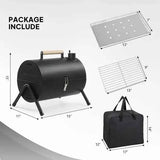 Portable Charcoal Grill – Dual-Sided Tabletop BBQ, 1kg, Black, Camping - Nook & Nest