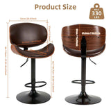 Adjustable Swivel Bar Stools – Set of 2, 360° Swivel, Backrest, Height - Nook & Nest