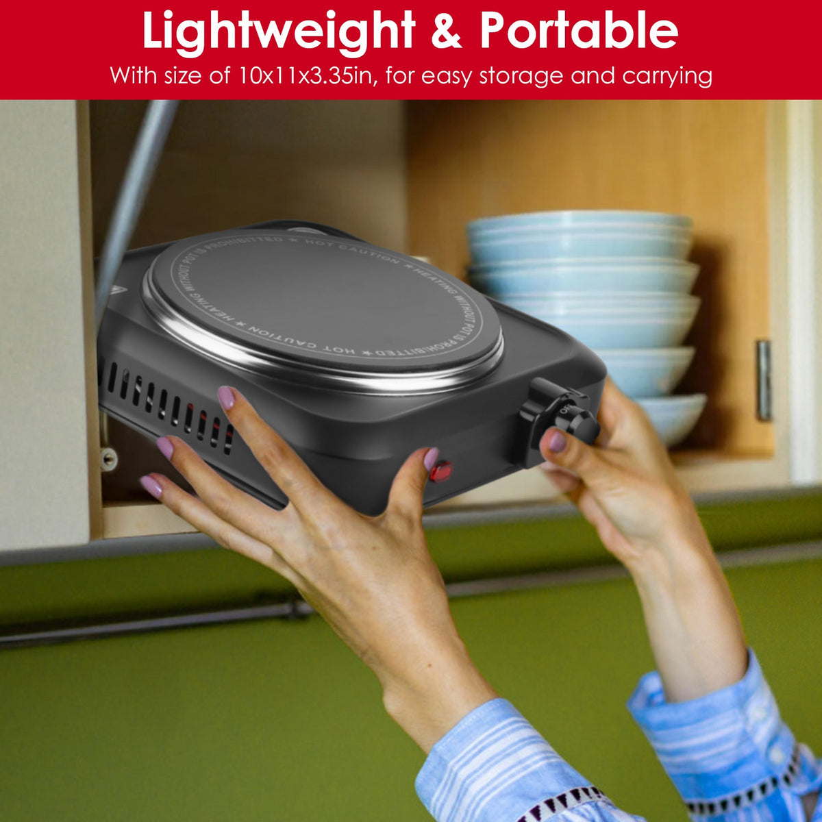 Portable Infrared Hot Plate with Glass Cooktop - Nook & Nest