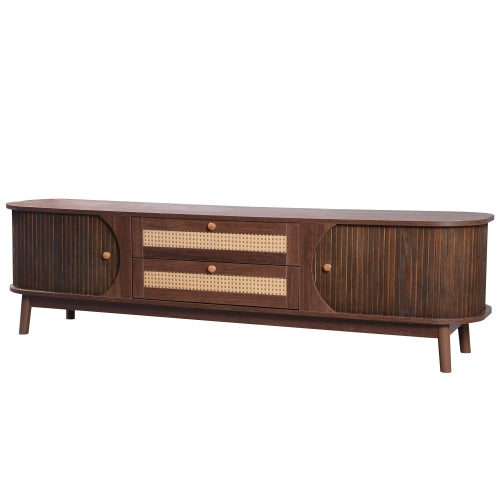Modern TV Stand For TVs Up To 75'', Farmhouse Media Console, Entertainment Center With Solid Wood Legs, TV Cabinet For Living Room,Home Theatre - Nook & Nest