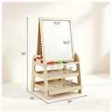 Wooden Kids Art Easel – 2-in-1 with Marble Run & Built-In Storage, Sol - Nook & Nest
