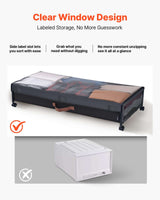 Under Bed Storage Bins with Clear Lid & Wheels – 2-Pack, 42L, 36" Wide - Nook & Nest