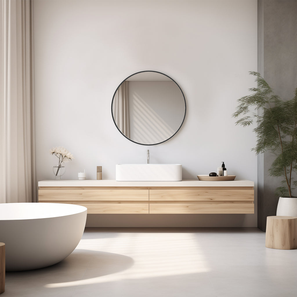 Black Circular Wall Mirror 20 Inches - Nook & Nest