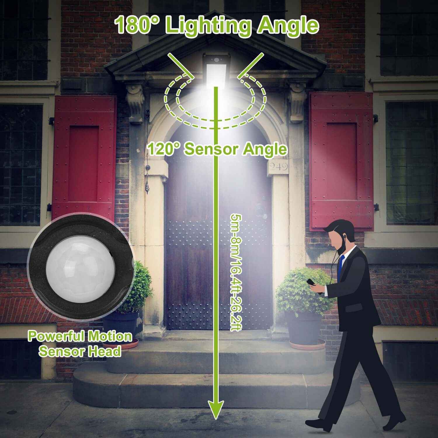 Outdoor Solar Motion Sensor Wall Light – 60 LED Security Light with Remote Control - Nook & Nest