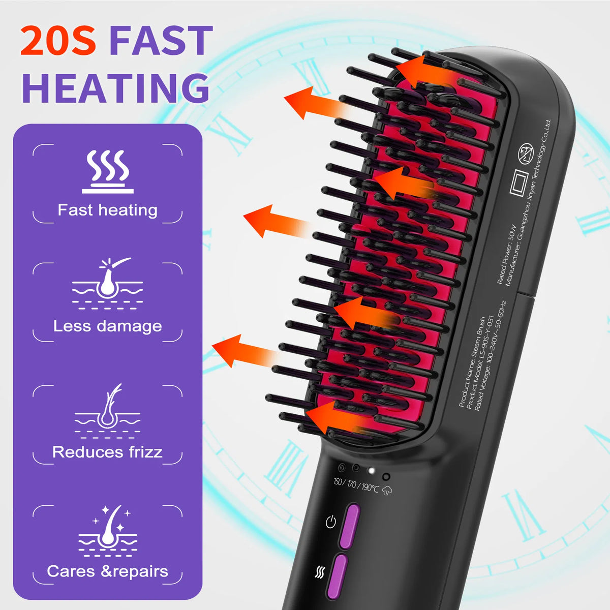 Revitalize Your Hair with the Ionic Steam Straightening Brush for Silky Smooth Styles - Nook & Nest