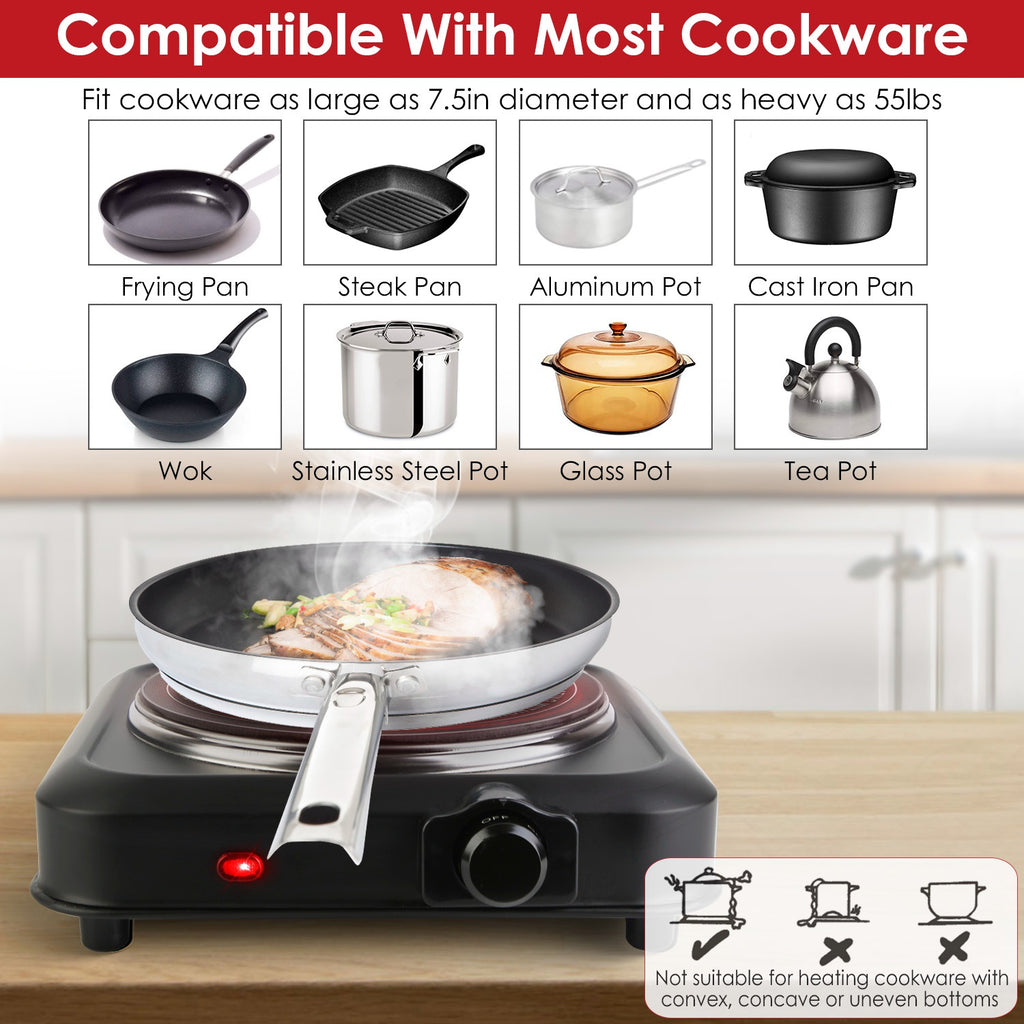 Portable Infrared Hot Plate with Glass Cooktop - Nook & Nest