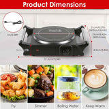Portable Electric Hot Plate – 1000W Single Burner, 5 Heat Settings - Nook & Nest