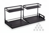 2-Tier Wire Under Sink Organizer – 2-Pack, Pull-Out Drawer, Carbon Ste - Nook & Nest