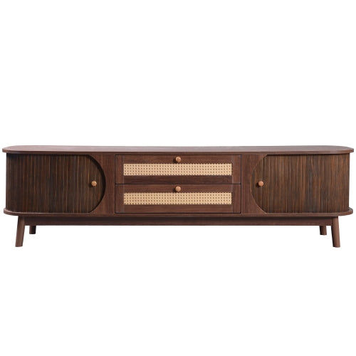 Modern TV Stand For TVs Up To 75'', Farmhouse Media Console, Entertainment Center With Solid Wood Legs, TV Cabinet For Living Room,Home Theatre - Nook & Nest