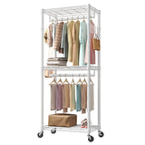 Adjustable Rolling Clothes Rack – Double Rail, 29.5 or 45 in - Nook & Nest