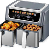 Dual Basket Air Fryer - 9.5 QT, Separate Zone Cooking - Nook & Nest