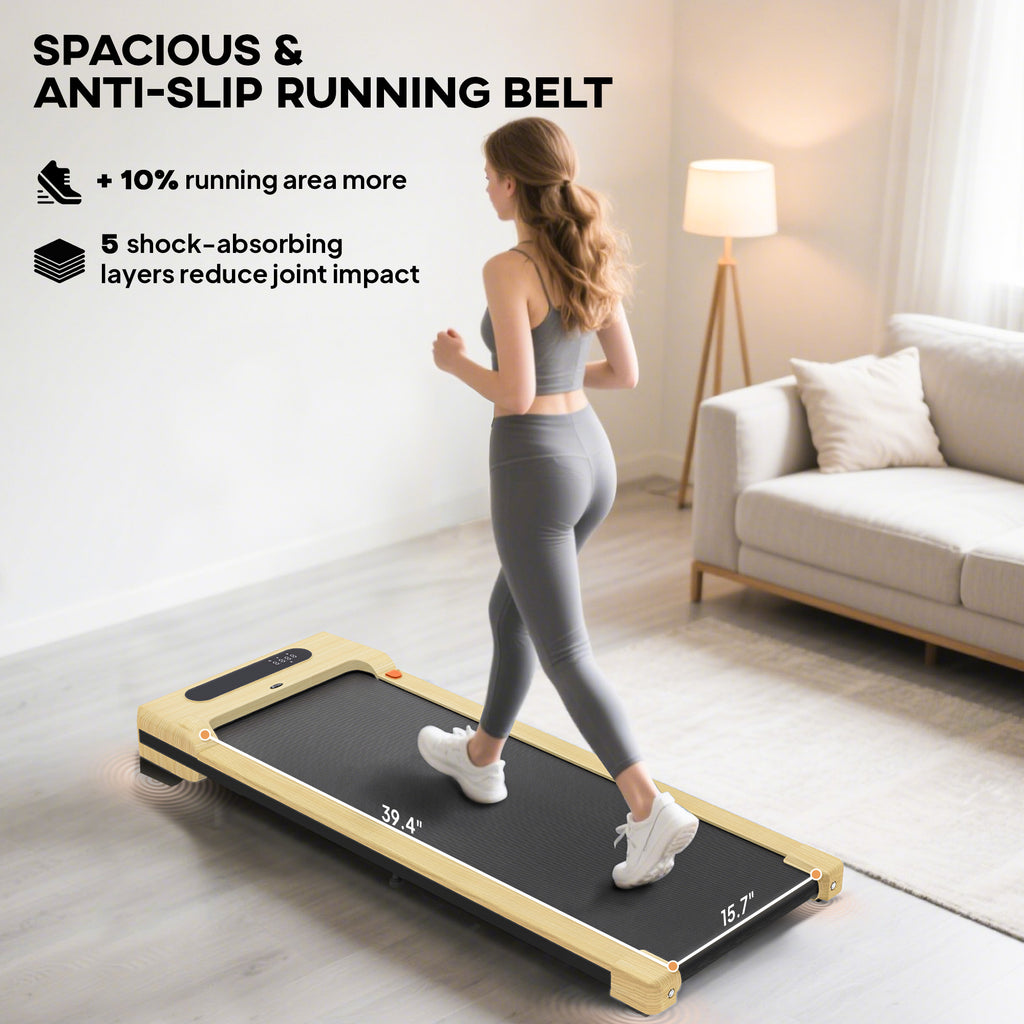 2.5HP Walking Pad, Under Desk Treadmill with Remote Control, Transport Wheels and LED Display for Home Gym Office - Nook & Nest