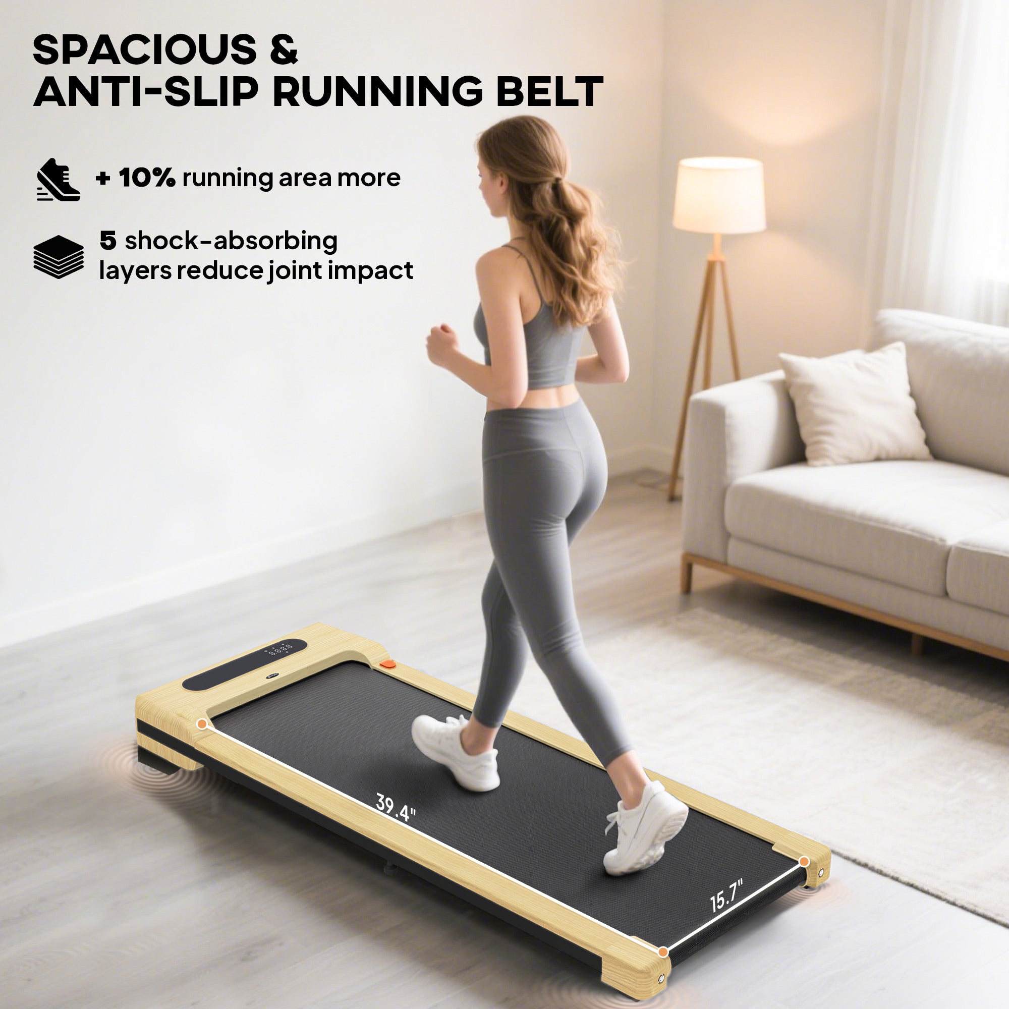 2.5HP Walking Pad, Under Desk Treadmill with Remote Control, Transport Wheels and LED Display for Home Gym Office - Nook & Nest