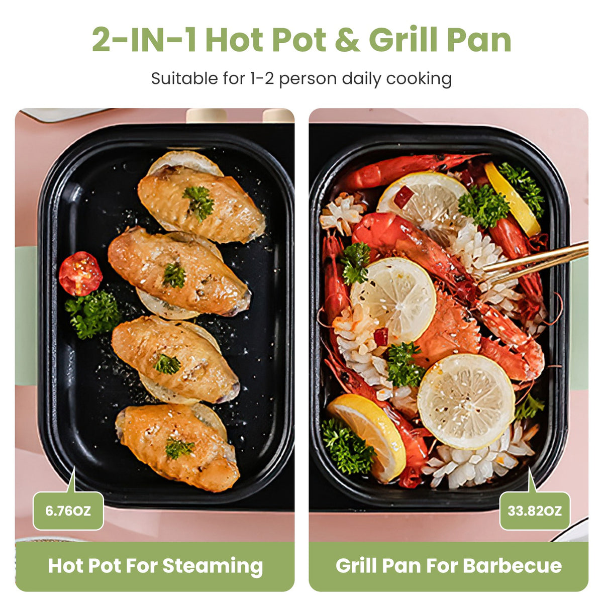 2-in-1 Electric Hot Pot and Grill - Nook & Nest