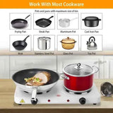 Double Electric Hot Plate – 2 Burners, 2000W - Nook & Nest