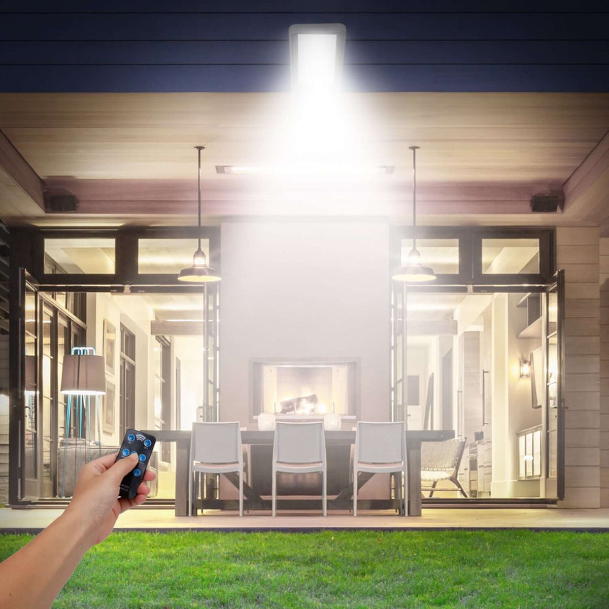 Outdoor Solar Motion Sensor Wall Light – 60 LED Security Light with Remote Control - Nook & Nest