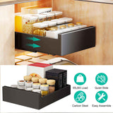 Pull-Out Cabinet Drawer Organizer – Carbon Steel, 55 lb Capacity, No-D - Nook & Nest