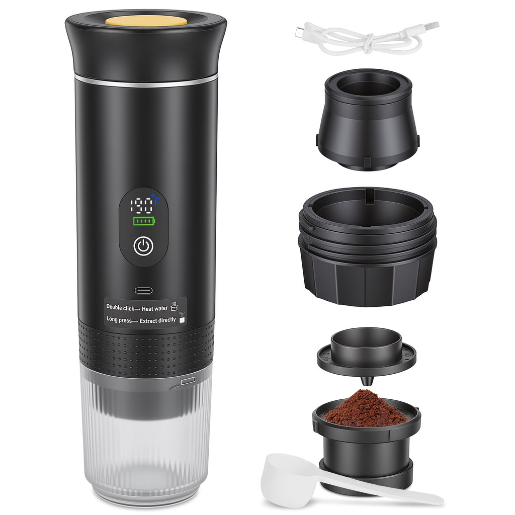 Portable Self-Heating Espresso Maker with 7, 500 mAh Battery - Nook & Nest