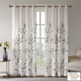 Grey Burnout Sheer Curtain Panel, 50 × 84 in - Nook & Nest