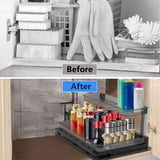 L-Shaped Under Sink Organizer – Pull-Out Drawer, Fits Around Pipes, Sm - Nook & Nest