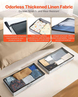 Under Bed Storage Bags – 2-Pack, 45L Each, Clear PVC Lid, Linen, Dual - Nook & Nest