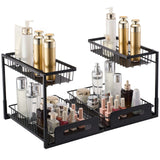 2-Tier Wire Under Sink Organizer – 2-Pack, Pull-Out Drawer, Carbon Ste - Nook & Nest