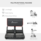 3-in-1 Home Gym Fitness Trainer, Padded Push Up Sit Up Squat Machine, Black - Nook & Nest