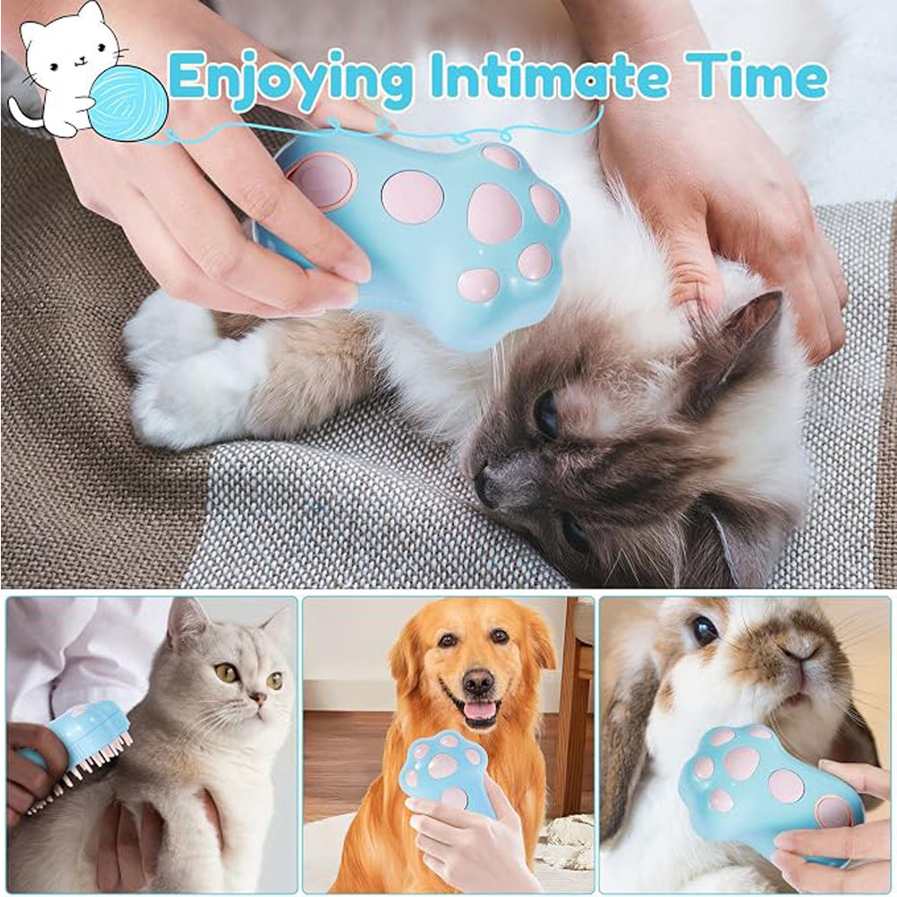 Blue Rechargeable Pet Grooming Brush with Mist Spray - Nook & Nest