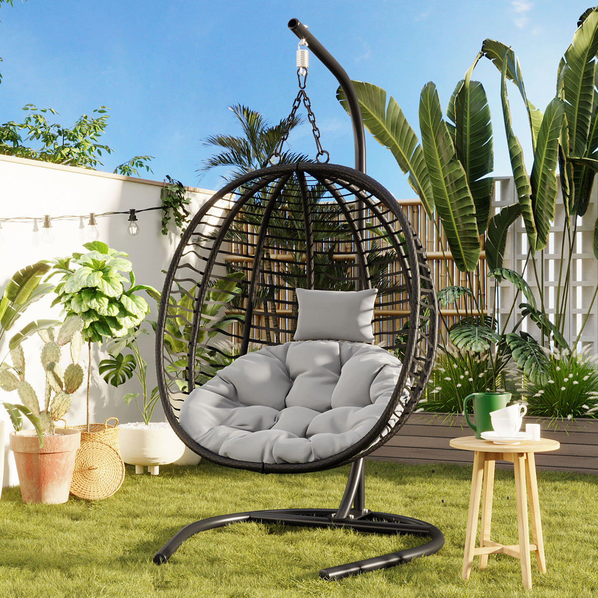 Luxurious Folding Egg Chair for Relaxation - Perfect Indoor & Outdoor Swing - Nook & Nest