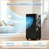 Portable Air Conditioner with Wheels – 8, 000 BTU, 3-in-1, Covers up t - Nook & Nest