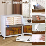 Foldable Storage Bins with Wheels – 4-Pack, Magnetic Door, 360° Wheels - Nook & Nest