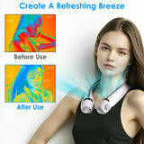 Portable Neck Hanging Fan Hands-free Cooling Personal Fan With 3 Speeds 360 Degree Air Flow Adjustable Neck Width - Nook & Nest