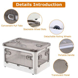 Foldable Storage Bin with Lock & Wheels – 70 Qt, Multiple Access Doors - Nook & Nest