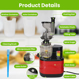1Pc Cold Press Juicer Machine 300W Electric Slow Masticating Juicer For Whole Vegetable And Fruit With Reverse Function 2 Containers Cleaning Brush Clear Marks Easy Cleaning Fedex Shipping - Nook & Nest