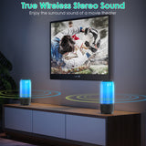 1Pc Wireless Portable Speaker Loud Stereo Speaker With 6 Color Changing Lights Radio Party TWS Speaker For Home Outdoor Travelling - Nook & Nest
