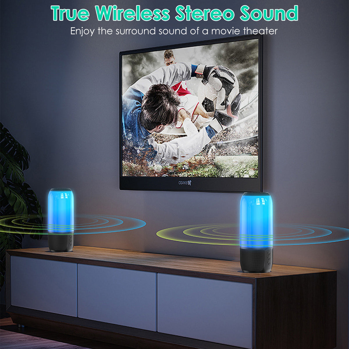 1Pc Wireless Portable Speaker Loud Stereo Speaker With 6 Color Changing Lights Radio Party TWS Speaker For Home Outdoor Travelling - Nook & Nest